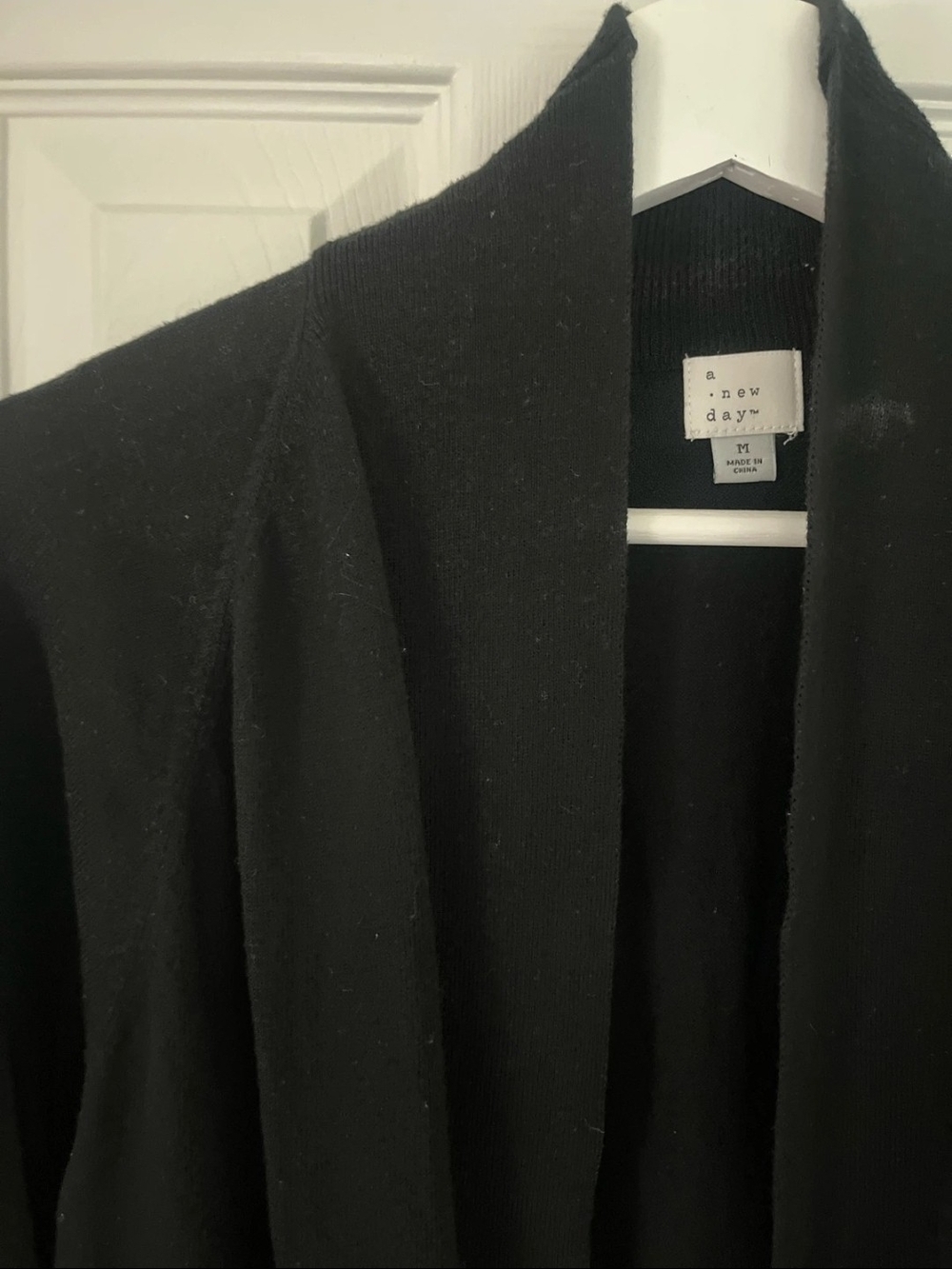 a new day Black Open-Front Knit Cardigan
